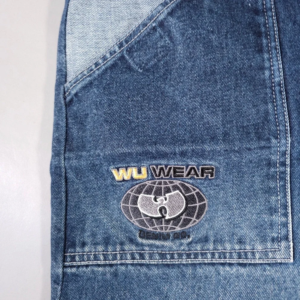Wu Wear Jeans Mens 38x32 (Fits 37x30)‎ Blue Baggy 90s Hip Hop Streetwear Denim